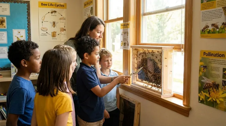 What are observation hives and how do they benefit students? A Living Laboratory for Science Education