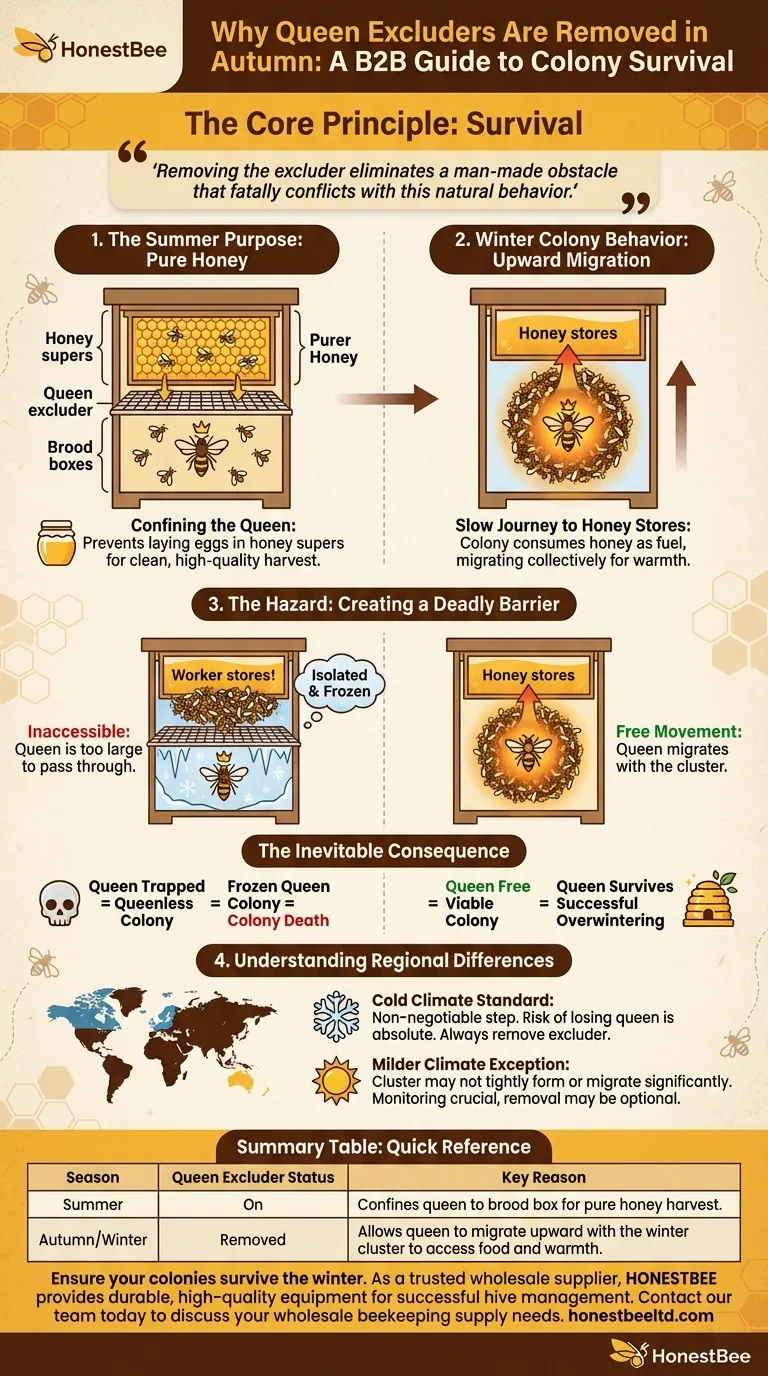 가을에 여왕벌 격리기를 제거하는 이유는 무엇인가요? 여왕벌이 얼어 죽는 것을 방지하세요 시각적 가이드