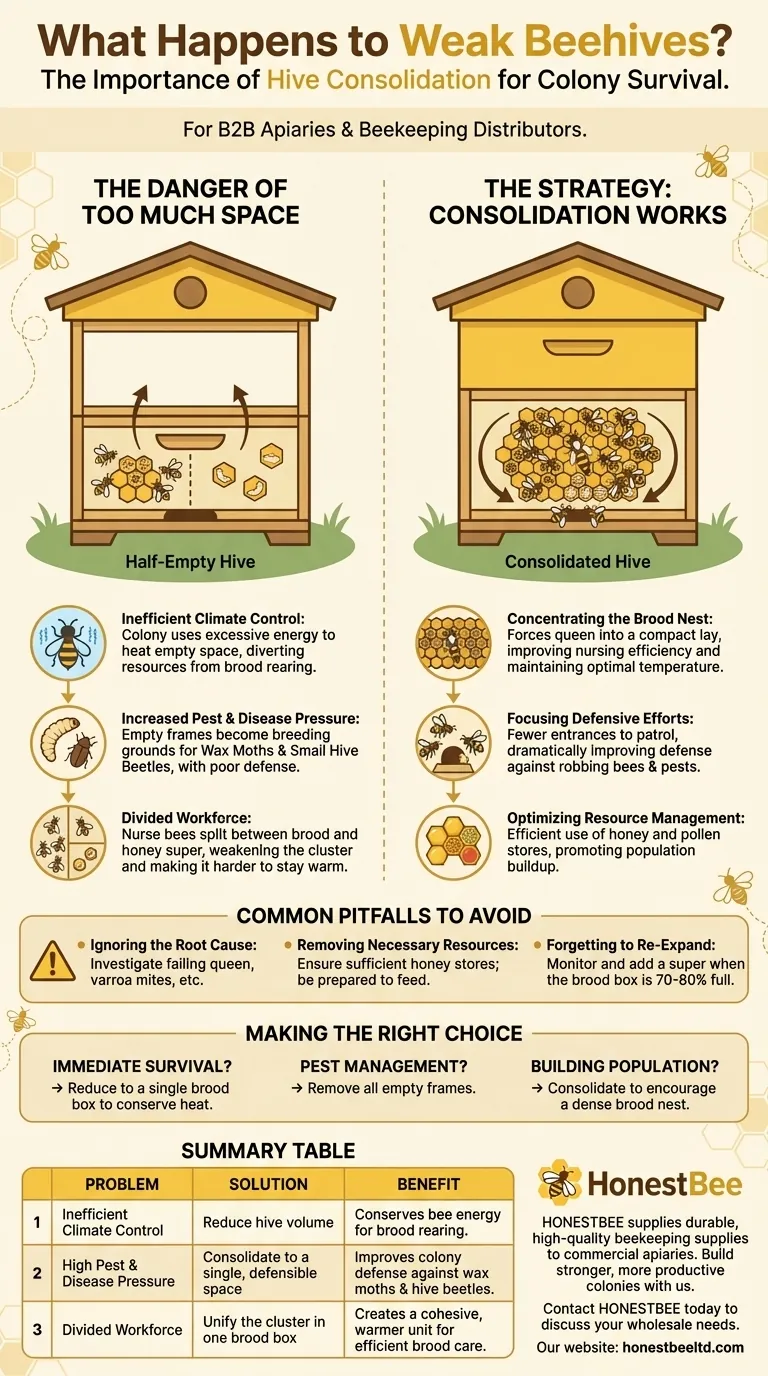 Was passiert mit Bienenstöcken, die nicht stark genug sind? Ein Leitfaden zur strategischen Vereinigung von Völkern Visuelle Anleitung