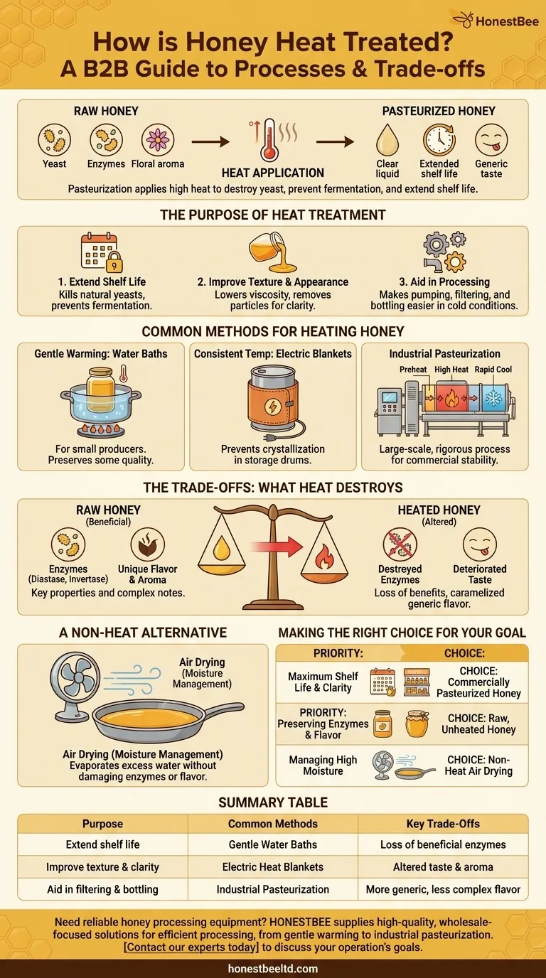 Como o mel é tratado termicamente? Equilibrando a Qualidade Comercial com a Integridade Natural Guia Visual