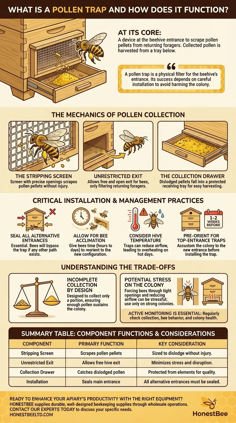 O que é uma armadilha de pólen e como funciona? Um Guia para a Colheita Sustentável de Pólen Guia Visual