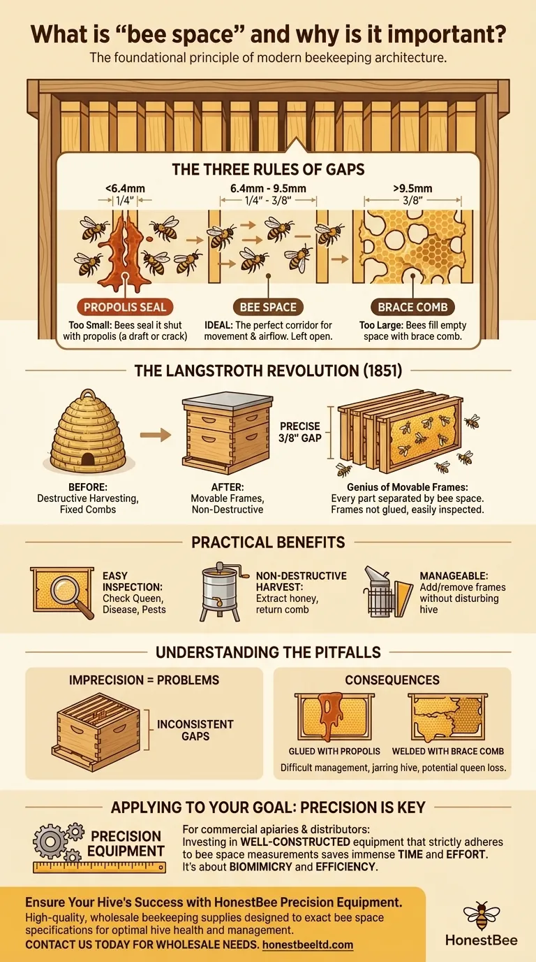 What is 'bee space' and why is it important? The Key to Modern Beekeeping Success Visual Guide