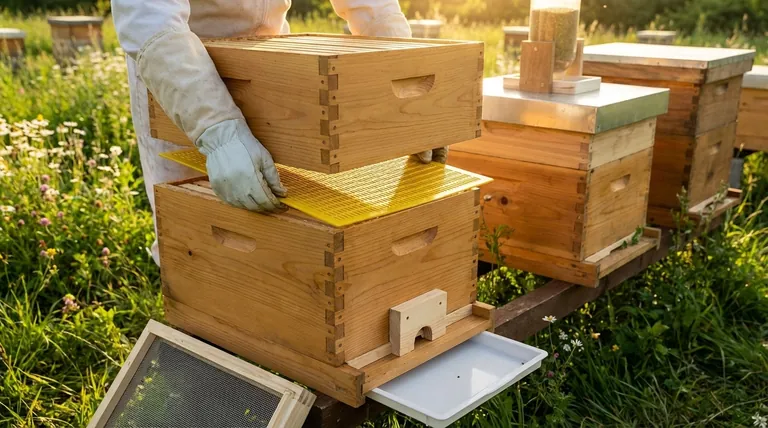 랑스트로스 벌통에 추가할 수 있는 선택적 확장 기능은 무엇인가요? 벌통 건강 및 꿀 생산량 증대