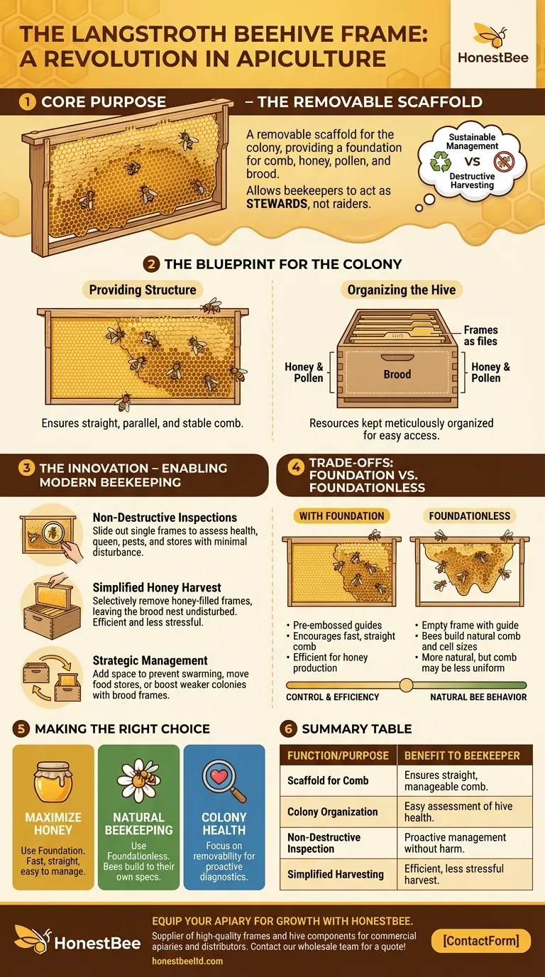 What is the purpose of frames in a Langstroth beehive? Achieve Sustainable Hive Management Visual Guide