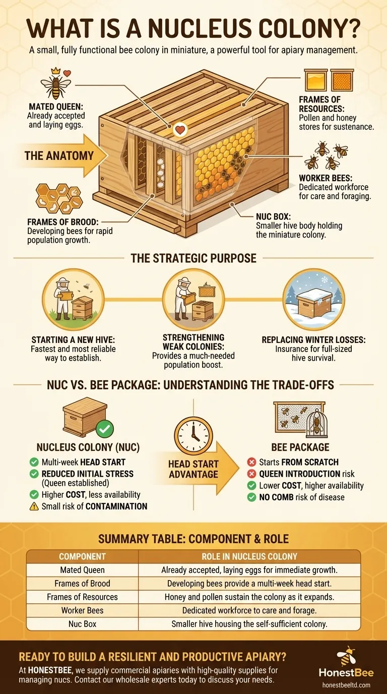 핵군(nucleus colony)이란 무엇이며, 무엇으로 구성되어 있나요? 양봉가의 성공적인 벌통 관리를 위한 가이드 시각적 가이드