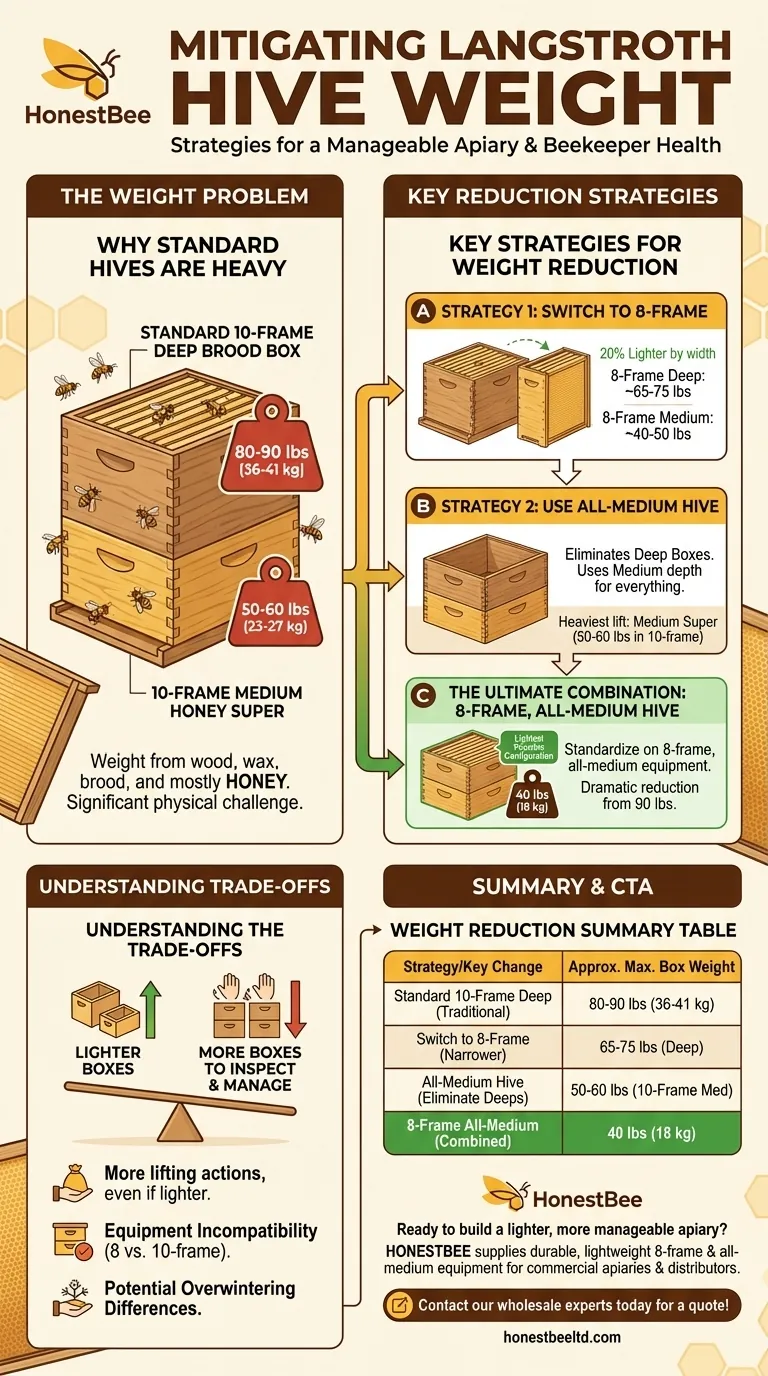 랑스트로스 벌통의 무게 문제를 어떻게 완화할 수 있을까요? 더 가벼운 벌통을 들어 올리는 전략 시각적 가이드