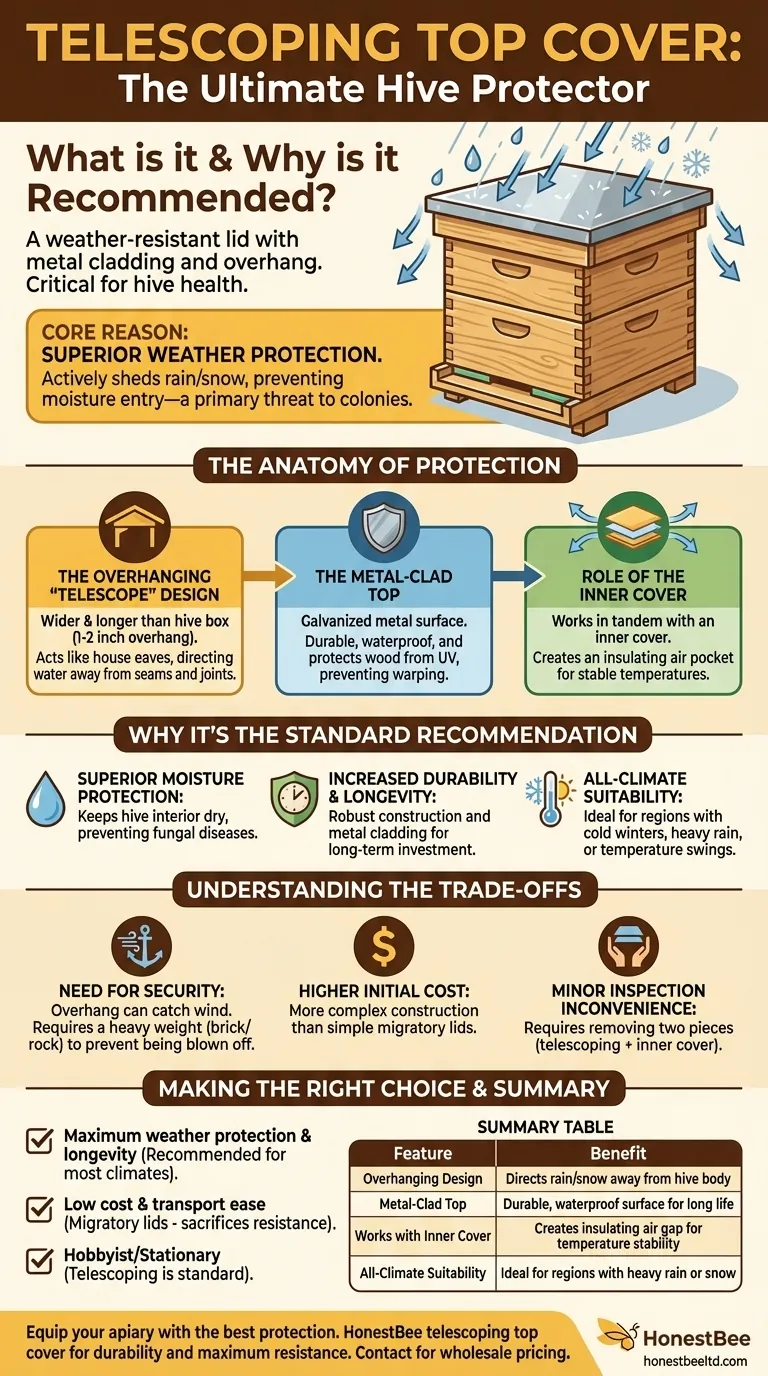 What is a telescoping top cover? Superior Weather Protection for Your Beehive Visual Guide