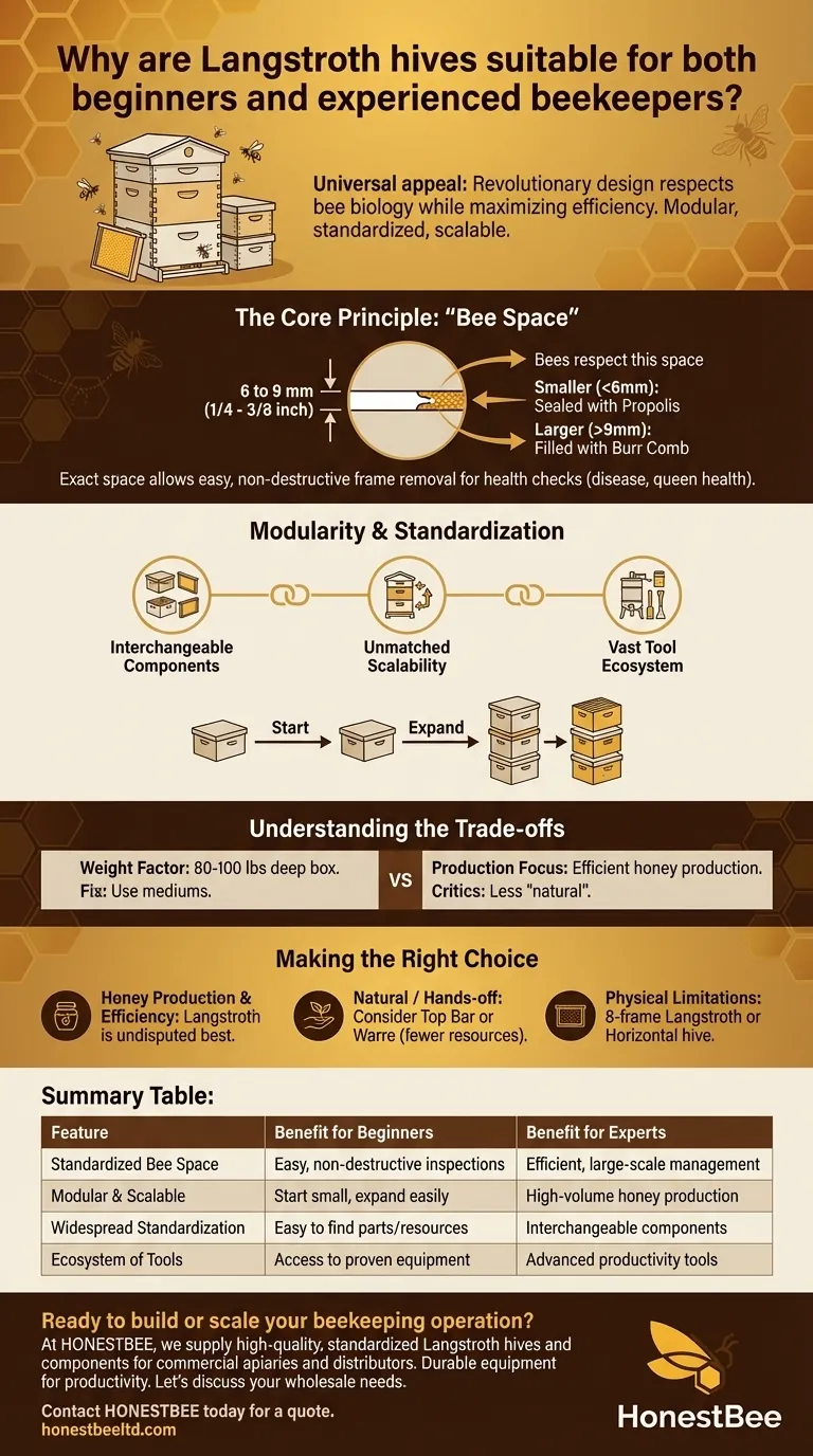 Why are Langstroth hives suitable for both beginners and experienced beekeepers? The Universal Choice for Efficient Beekeeping Visual Guide