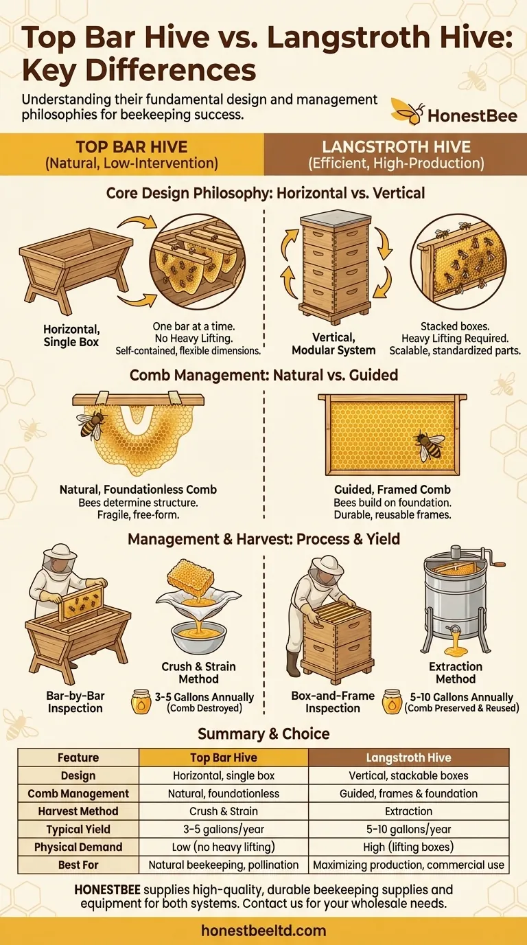 What are the main differences between a top bar hive and a Langstroth hive? A Guide to Choosing Your Hive Visual Guide
