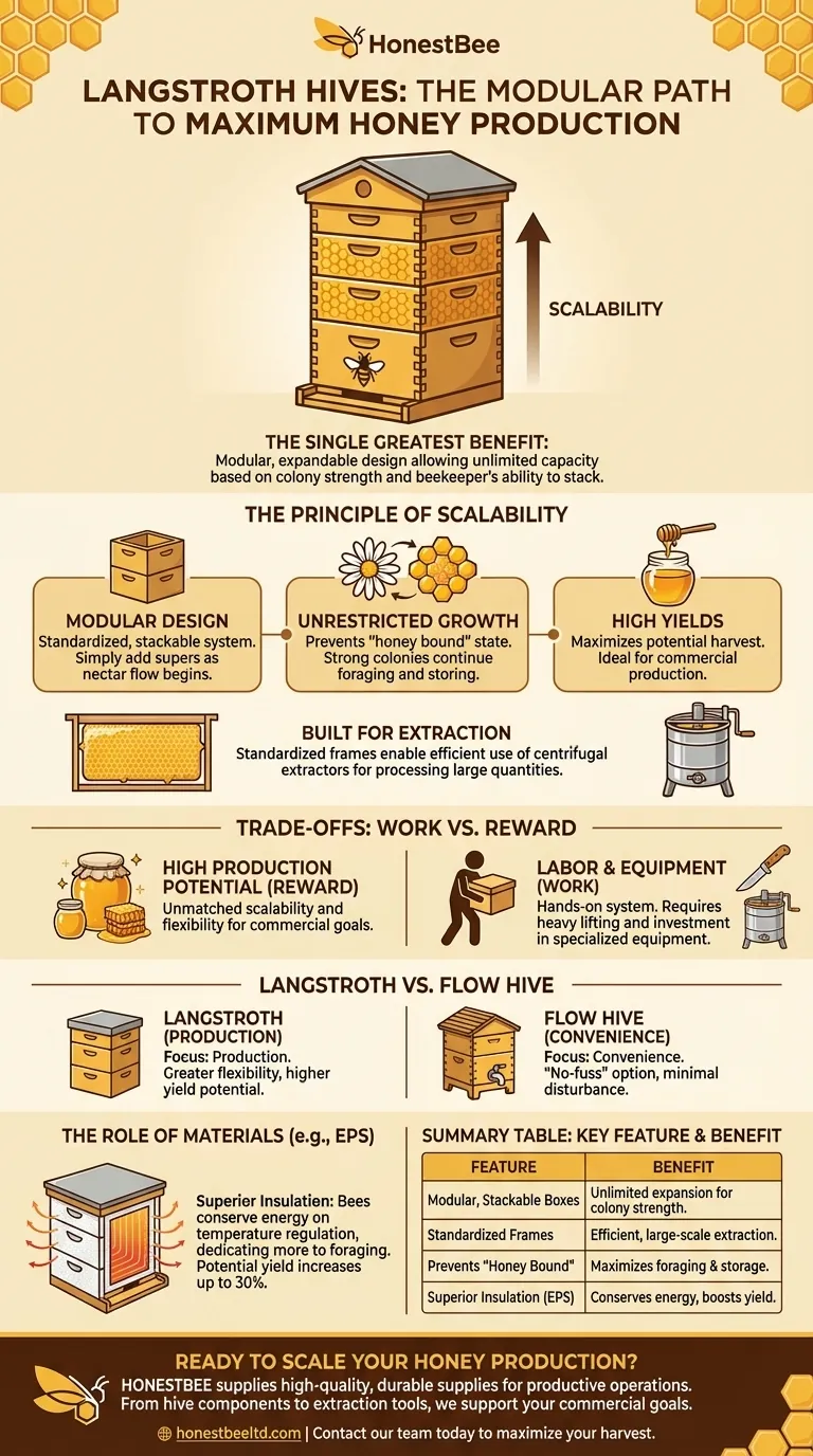 What is a major benefit of Langstroth hives for honey production? Unlock Unmatched Scalability for Higher Yields Visual Guide