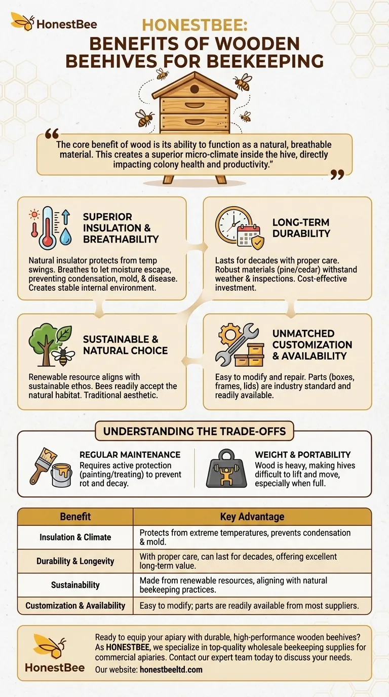 What are the benefits of using wooden beehives for beekeeping? Boost Colony Health & Honey Yield Visual Guide