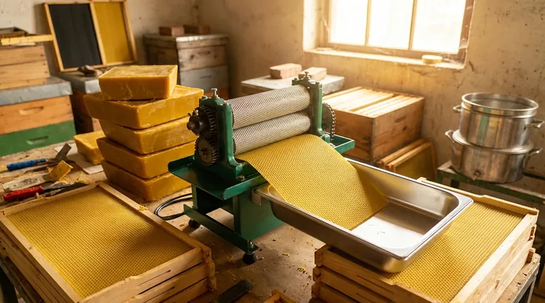 Каково назначение станка для вальцовки и тиснения вощины? Повышение эффективности улья и производства меда