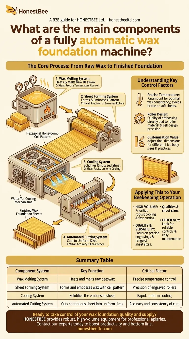 완전 자동 밀랍 소초 생산 기계의 주요 구성 요소는 무엇입니까? 양봉 생산을 최적화하세요 시각적 가이드