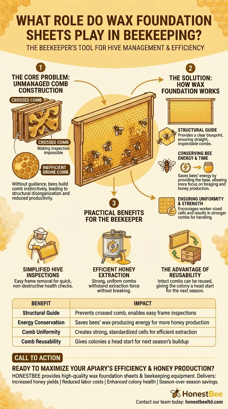 What role do wax foundation sheets play in beekeeping? Boost Hive Productivity & Honey Yield Visual Guide