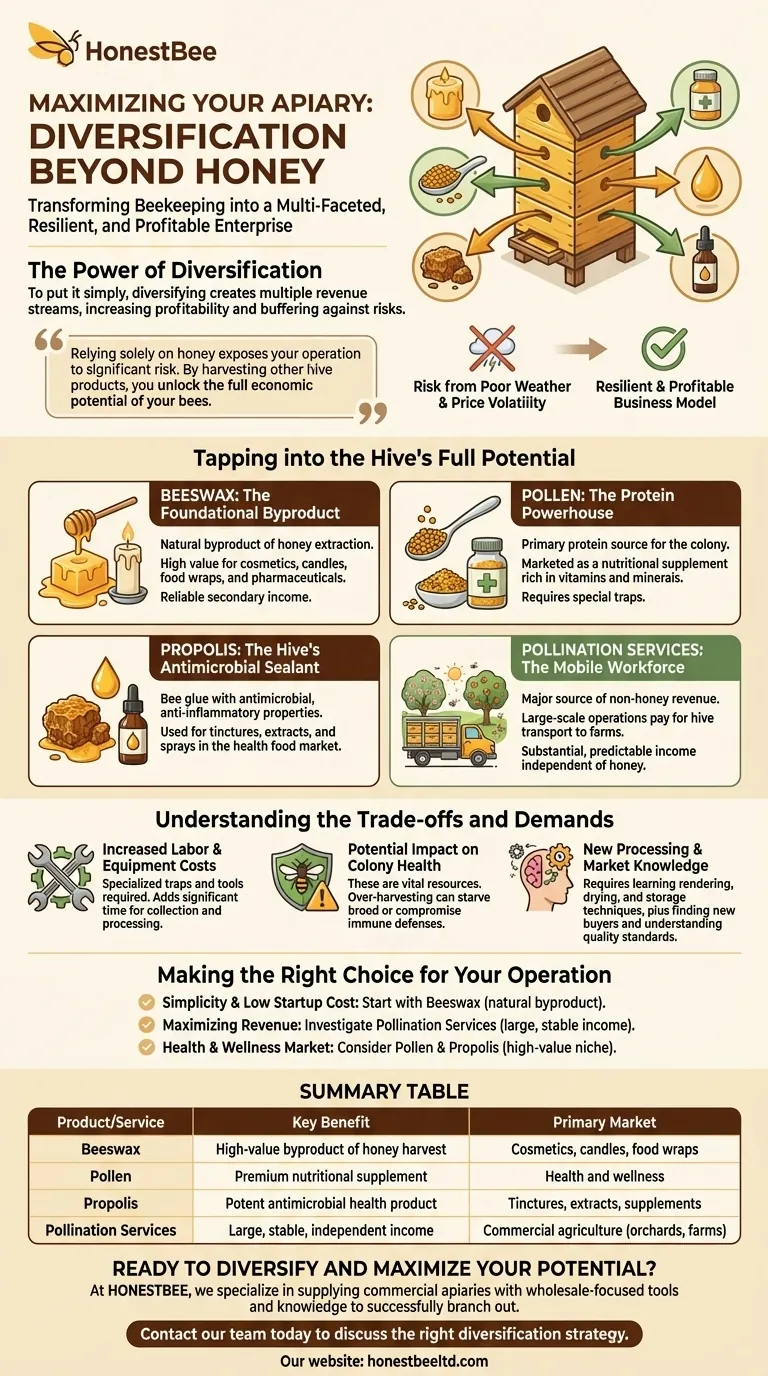 Why is it beneficial for beekeepers to produce more than just honey? Boost Profits & Build Resilience Visual Guide