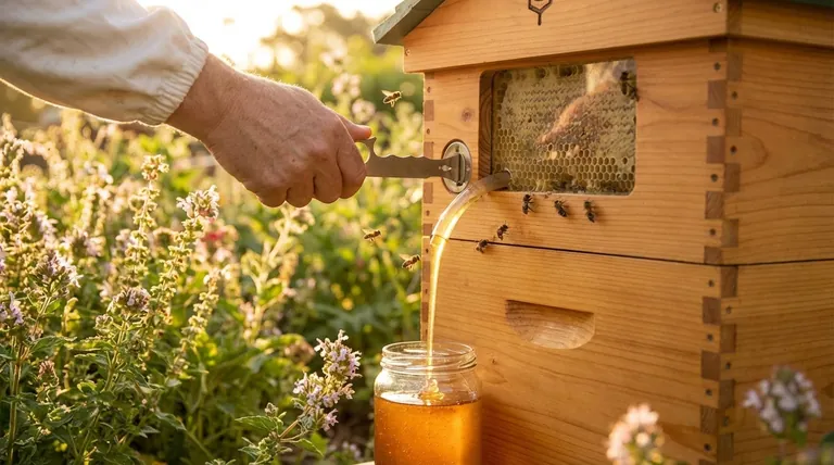 플로우 하이브(Flow Hive)에서 꿀 채취 과정은 어떻게 작동하나요? 온탭(On-Tap) 방식으로 벌을 온순하게 수확하는 가이드