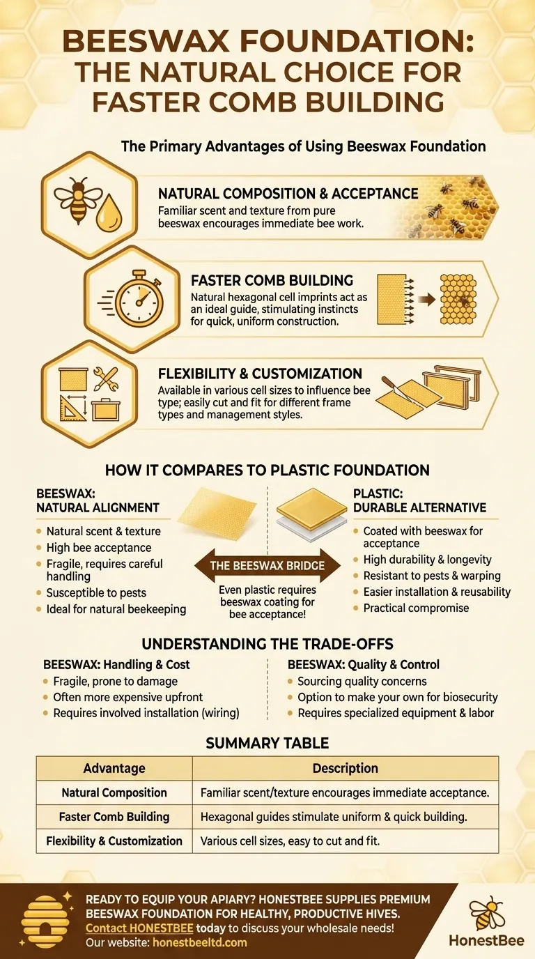 What are the advantages of using beeswax foundation? Leverage Natural Instincts for Stronger Hives Visual Guide