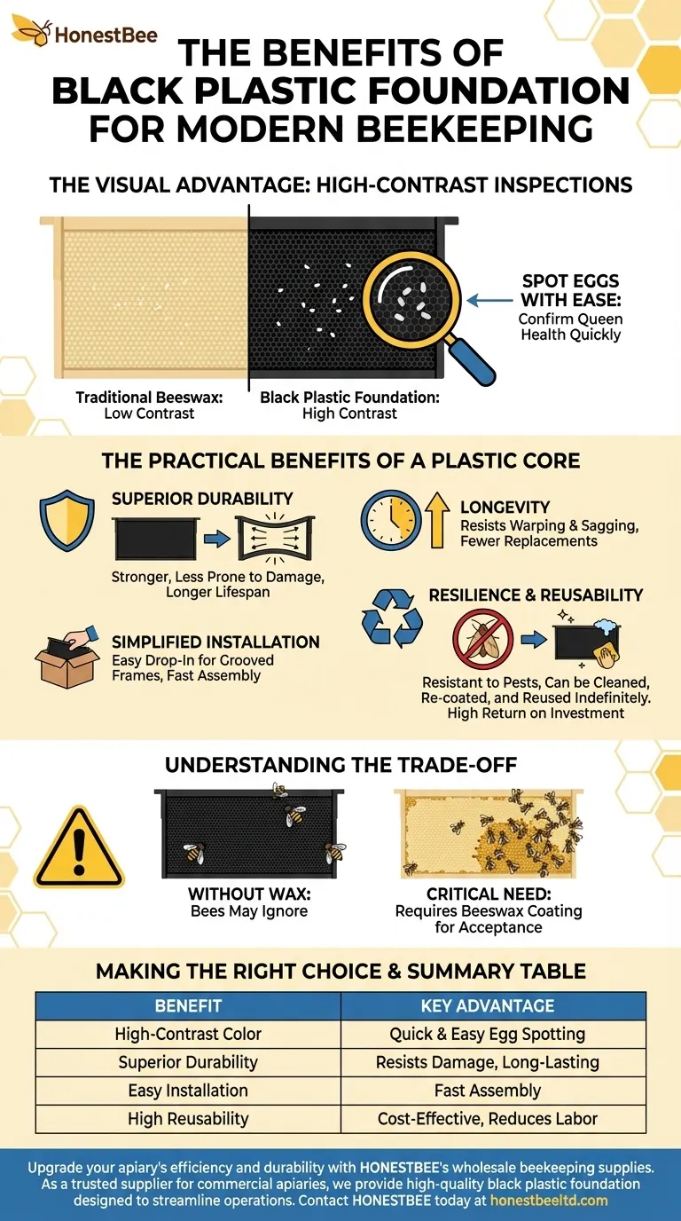 검은색 플라스틱 소초의 장점은 무엇인가요? 상업 양봉장의 효율성 향상 시각적 가이드