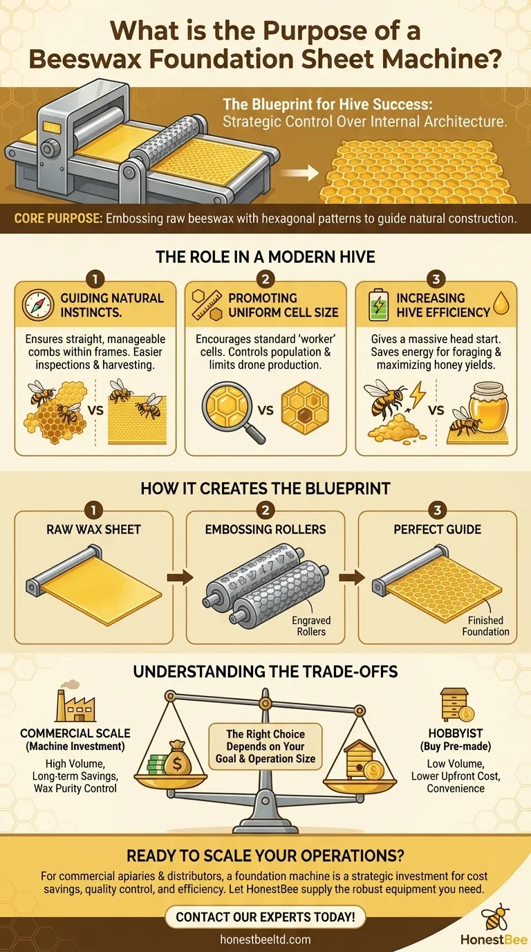 What is the purpose of a beeswax foundation sheet machine? Maximize Hive Health and Honey Production Visual Guide