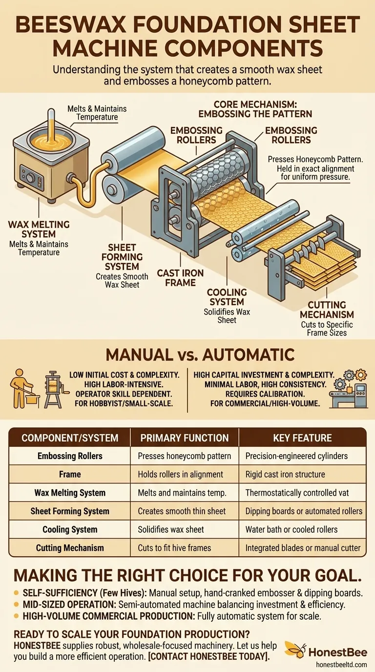 What are the main components of a beeswax foundation sheet machine? A Guide to Efficient Production Visual Guide