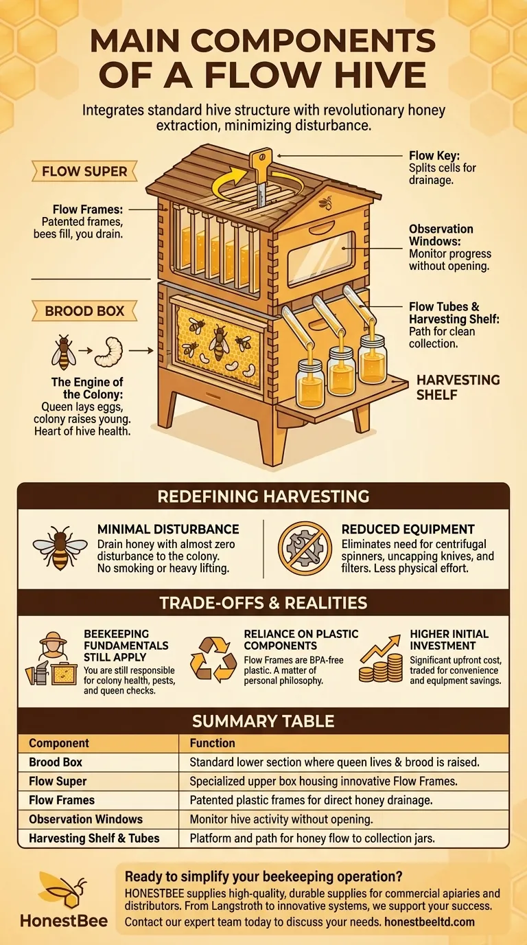 플로우 하이브의 주요 구성 요소는 무엇인가요? 혁신적인 양봉 시스템 알아보기 시각적 가이드
