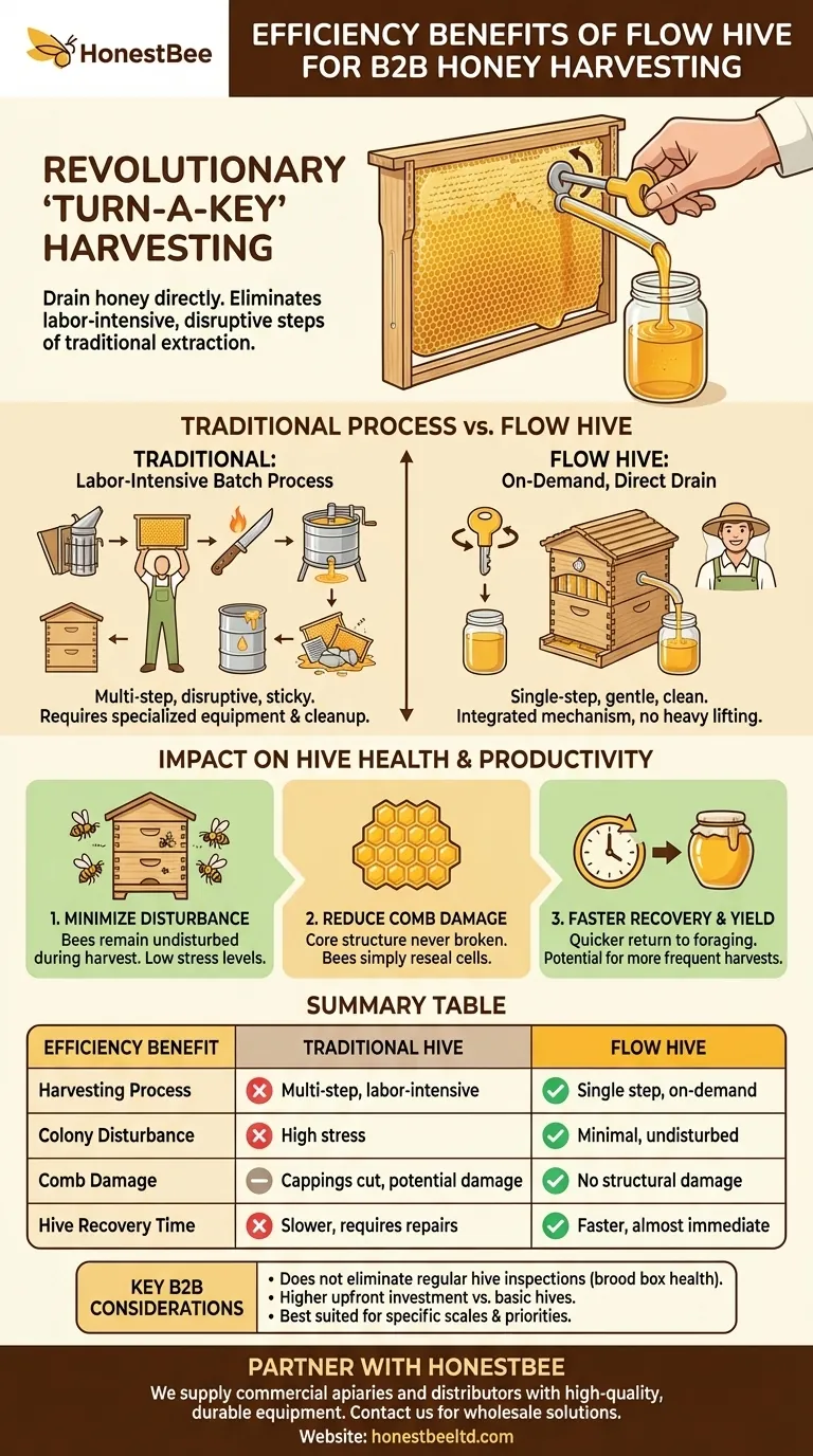 꿀 수확 시 플로우 하이브(Flow Hive) 사용의 효율성 이점은 무엇인가요? 부드럽고 필요할 때 바로 사용할 수 있는 시스템을 활용해 보세요. 시각적 가이드