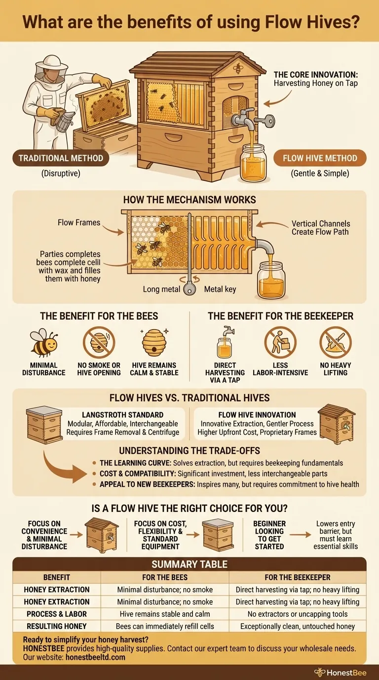 ¿Cuáles son los beneficios de usar las colmenas Flow Hives? Cosecha de miel suave y sin esfuerzo Guía Visual