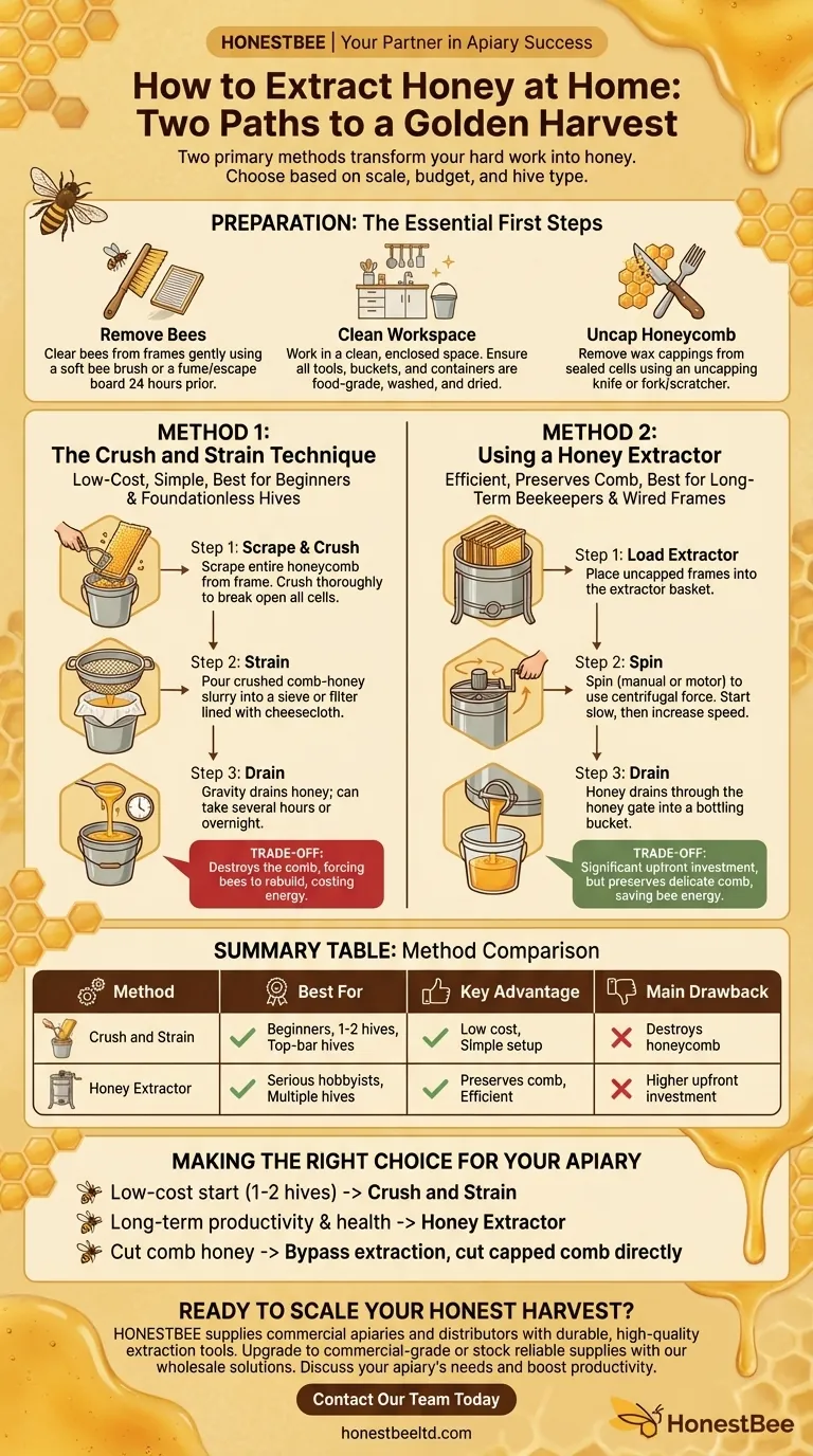 How do you extract honey at home? Choose the Right Method for Your Harvest Visual Guide