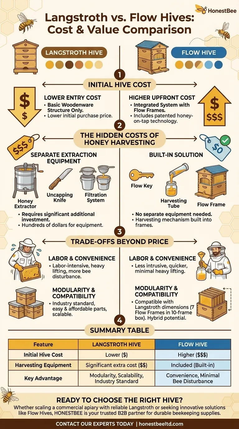 랑스트로스 벌통과 플로우 벌통의 비용은 어떻게 비교되나요? 양봉장에 대한 진정한 투자를 알아보세요 시각적 가이드