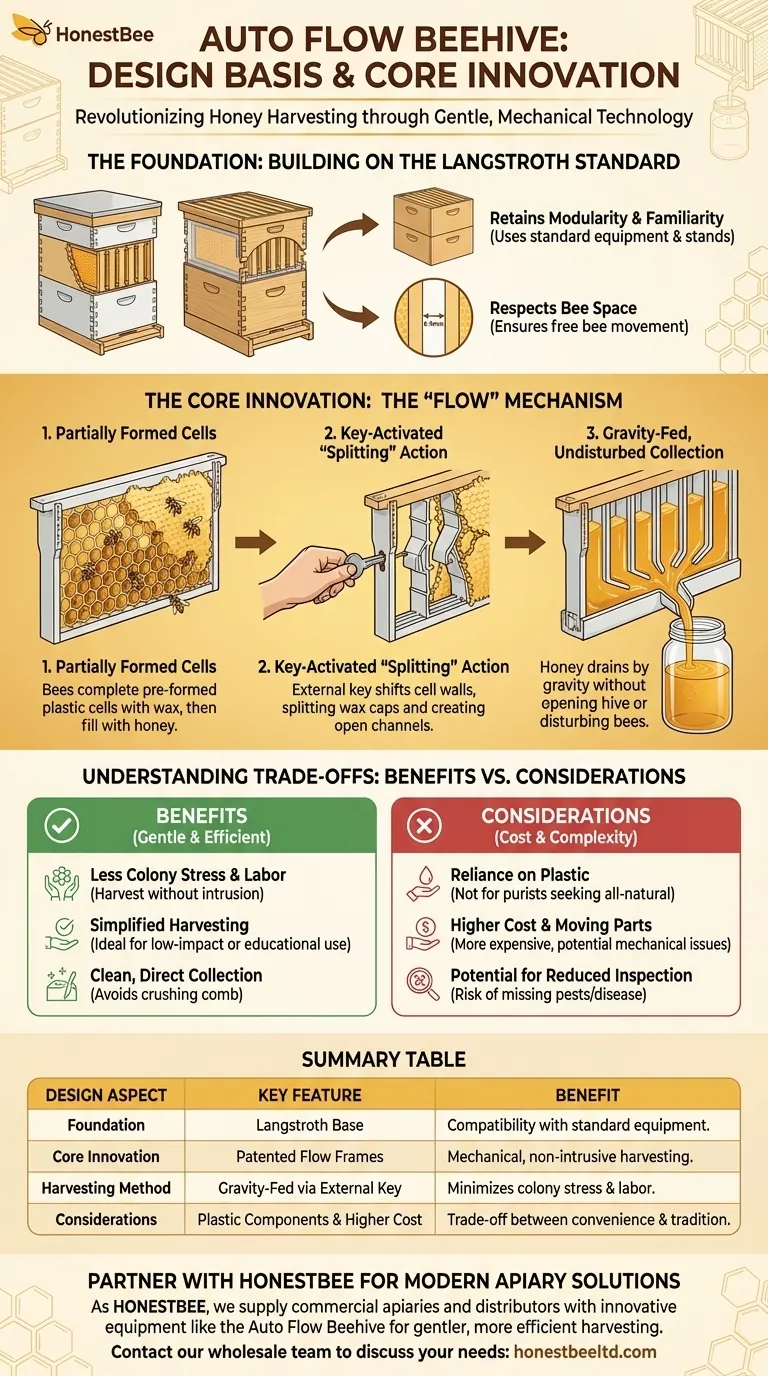 What is the design basis of the Auto Flow Beehive? A Revolutionary Approach to Gentle Honey Harvesting Visual Guide