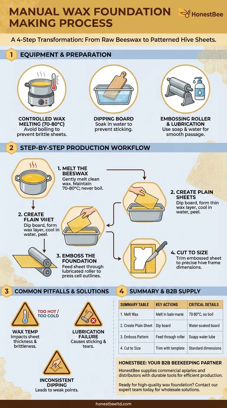 What is the process of making wax foundation with a manual roller? A Beekeeper's Guide to DIY Quality Visual Guide