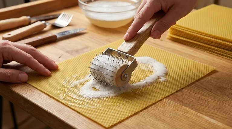 롤러에 비누와 거품을 사용하는 목적은 무엇입니까? 깨끗하고 찢어지지 않는 왁스 시트 분리를 보장하기 위함입니다.