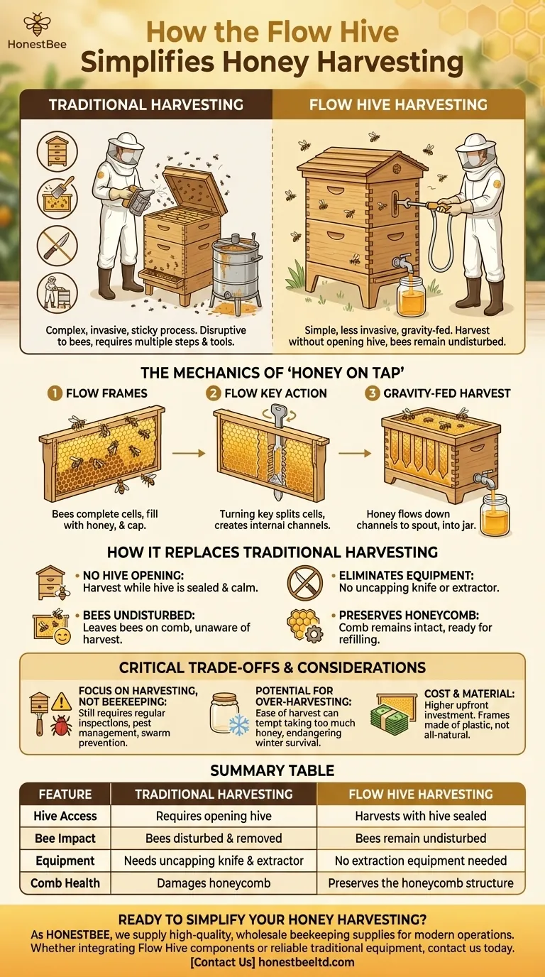 플로우 하이브는 어떻게 꿀 채취를 간소화하나요? 혁신적인 '꿀 온 탭' 시스템 설명 시각적 가이드