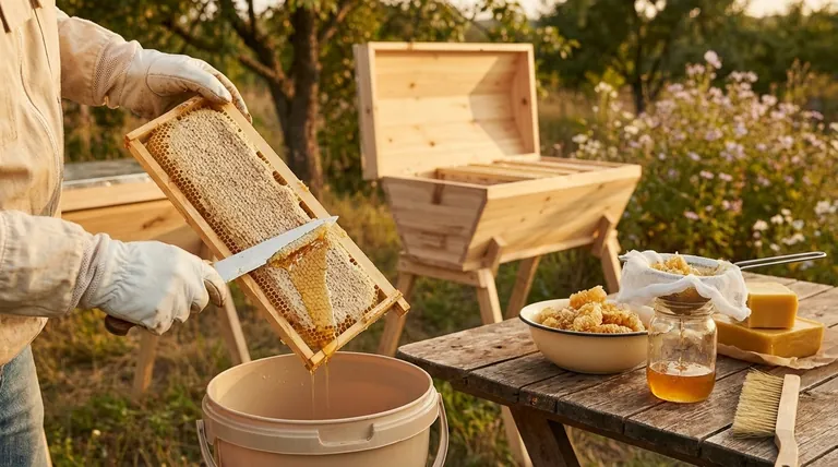 탑바(Top Bar) 벌통에서 꿀을 수확하는 가장 빠른 방법은 무엇일까요? 간단한 '자르고 으깨기' 방법에 대한 안내서
