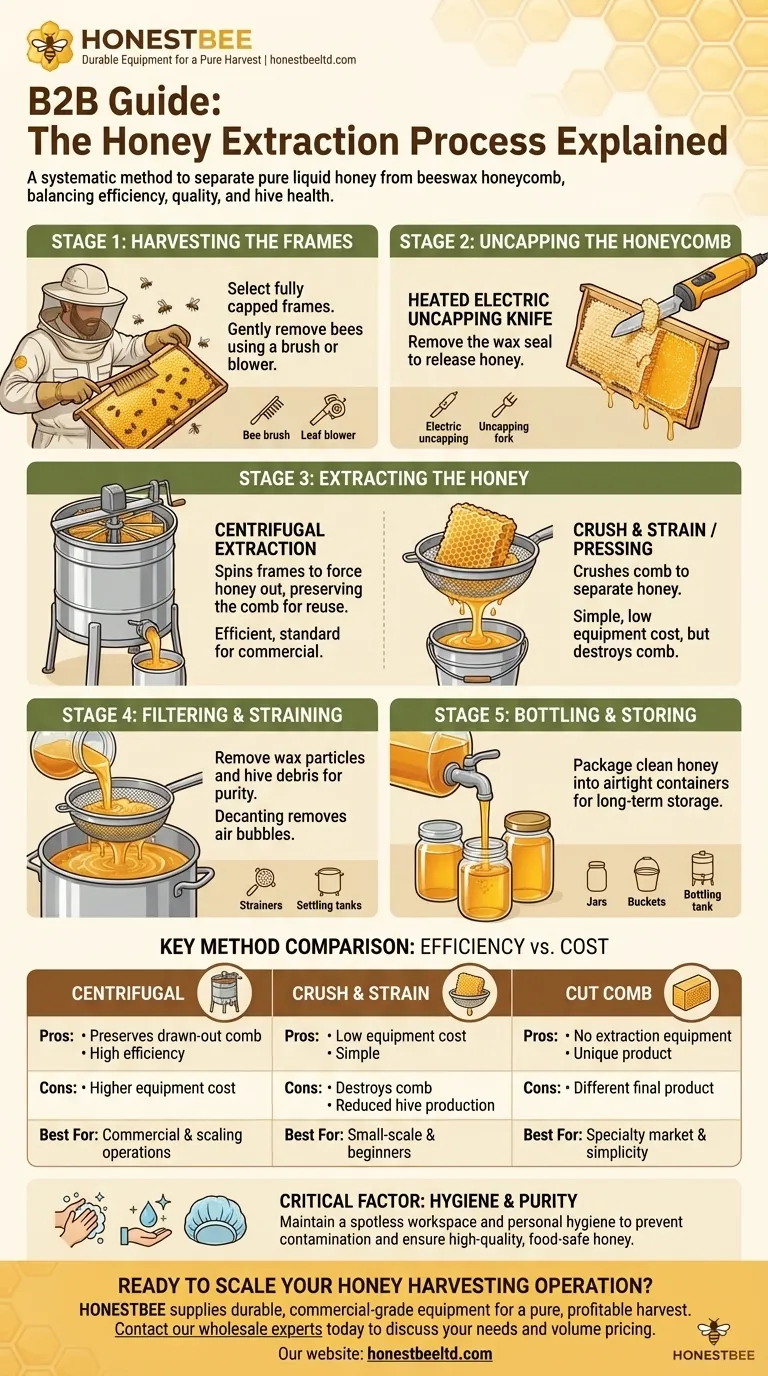 What are the main steps involved in the honey extraction process? A Guide to Efficient & Pure Honey Harvesting Visual Guide