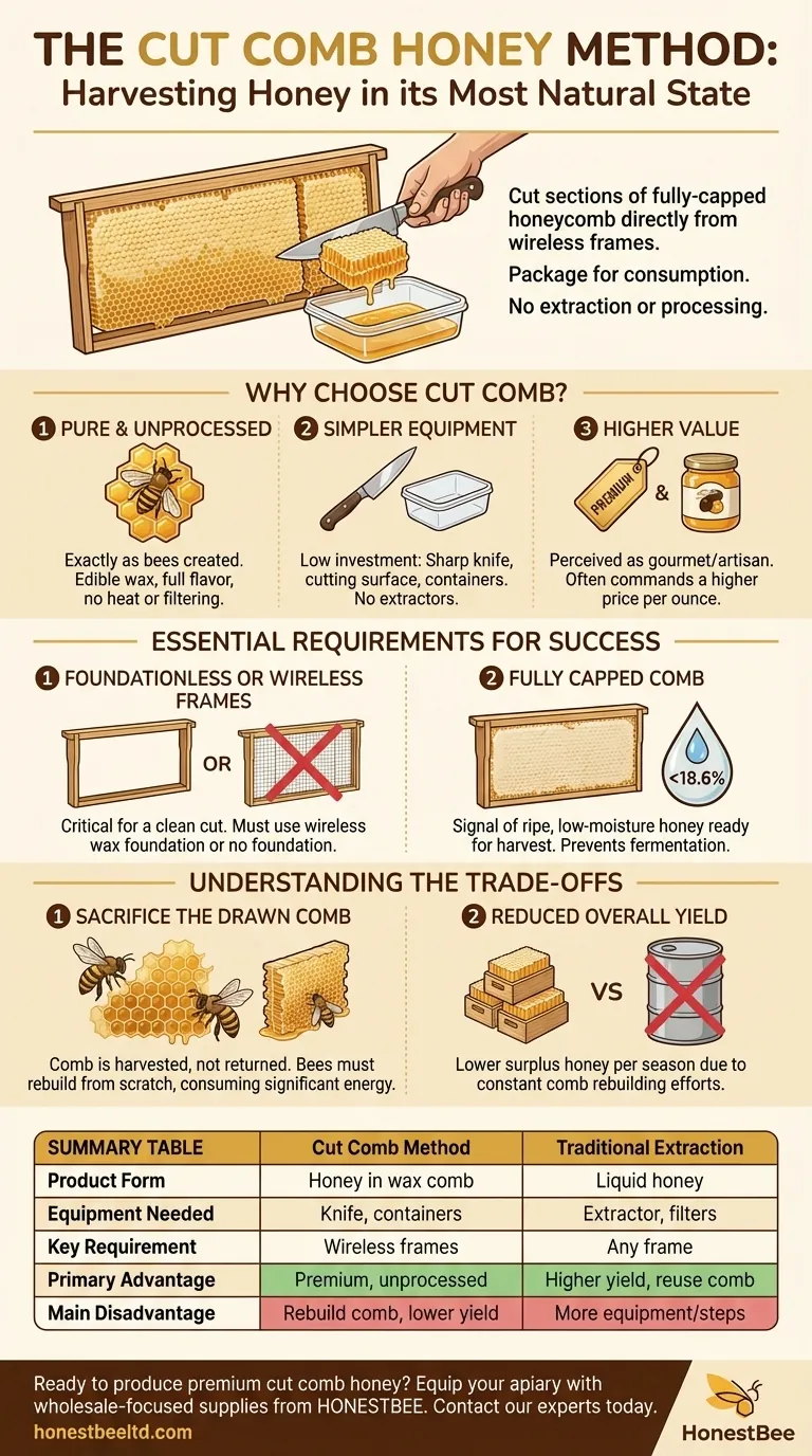What is the cut comb honey method? A Guide to Pure, Artisanal Honey Production Visual Guide