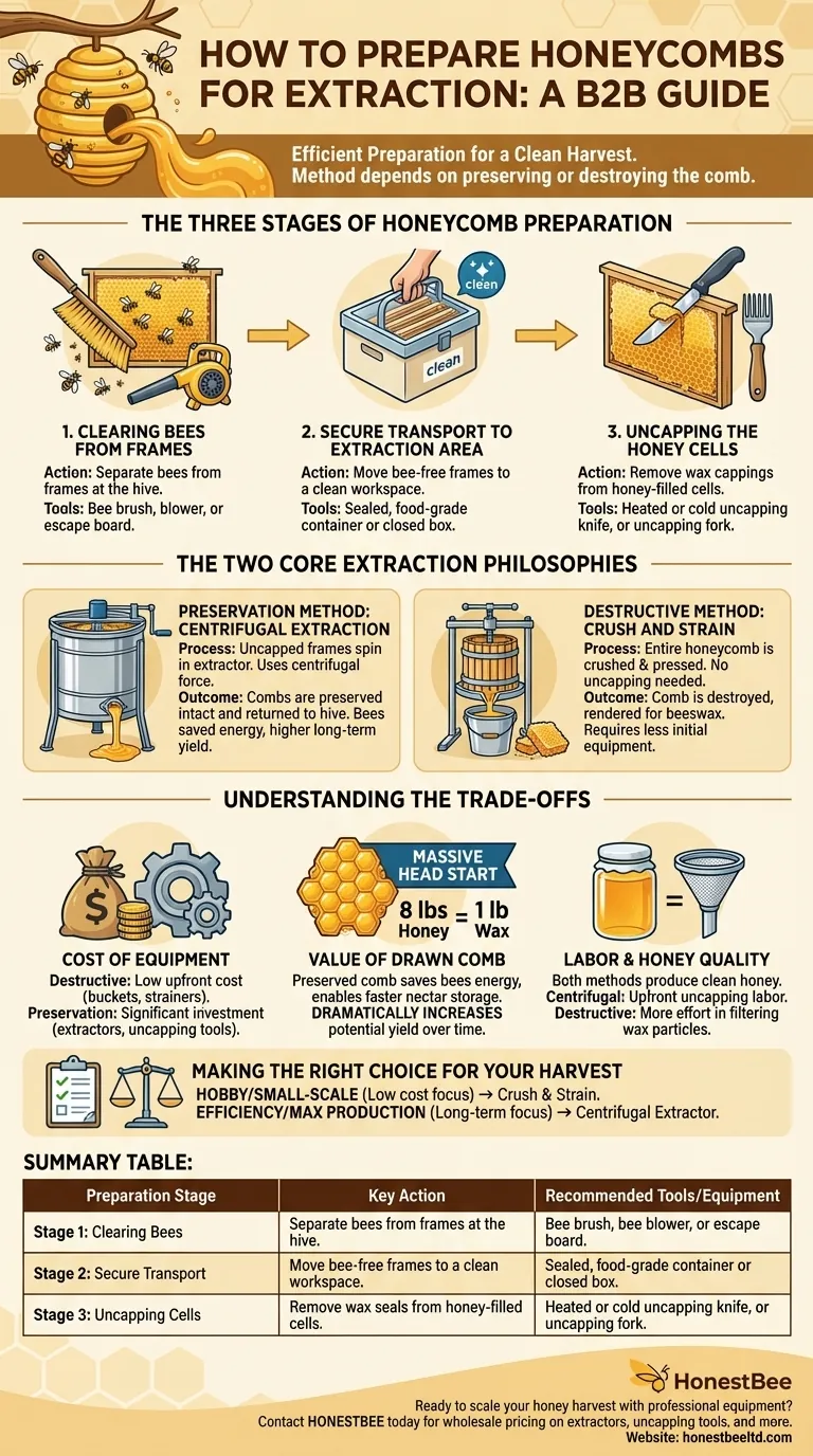 كيف يجب تحضير أقراص العسل لاستخراج العسل؟ دليل خطوة بخطوة للحصاد النظيف دليل مرئي