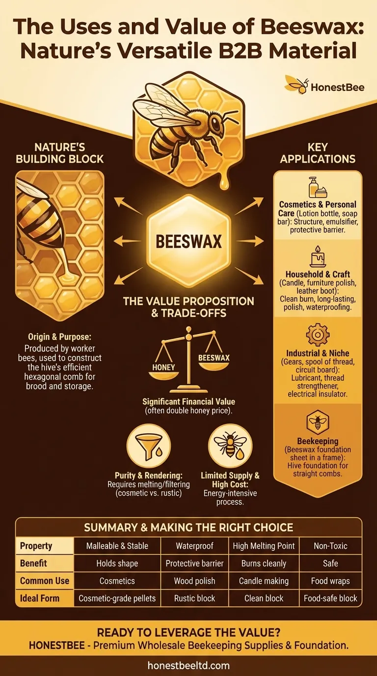 What are the uses and value of beeswax? A Guide to Nature's Versatile Material Visual Guide