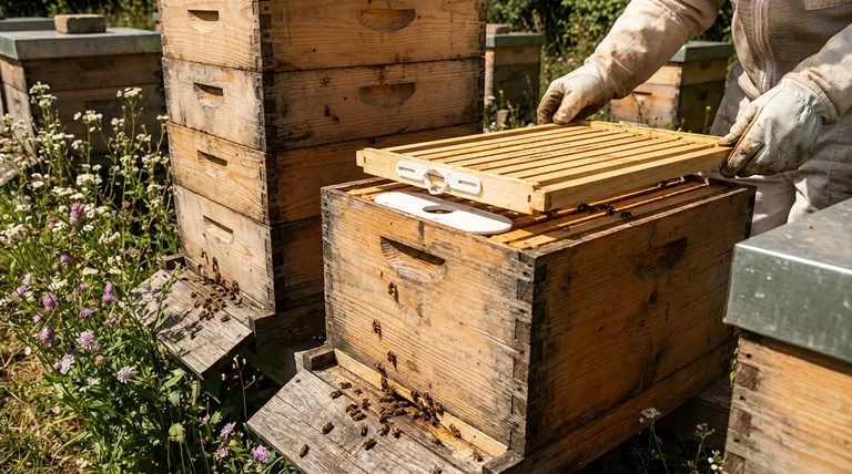 Как удалить пчел с медовых надставок в улье Лангстрота? Используйте щадящий пчелоудалитель