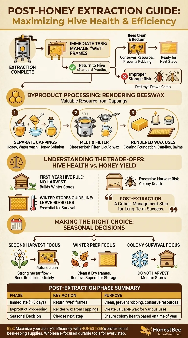 What happens after honey extraction in a Langstroth hive? Essential Steps for Hive Health and Honey Yield Visual Guide