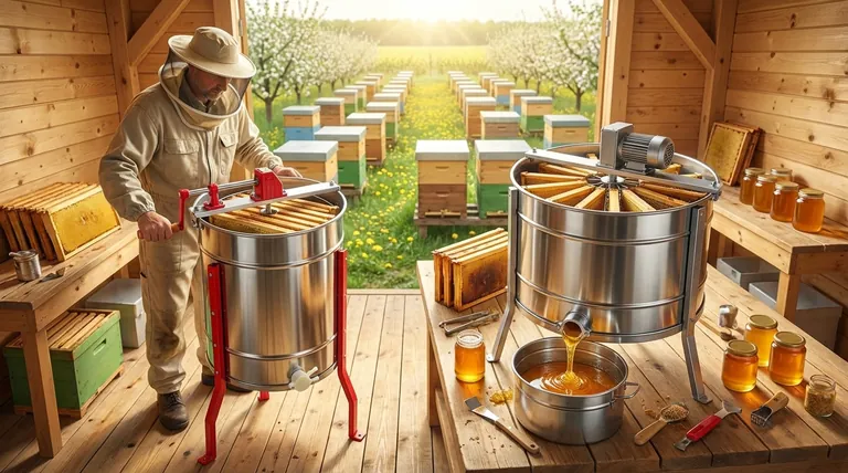 생산량에 따라 수동 꿀 추출기와 자동 꿀 추출기 중 무엇을 선택해야 할까요? 양봉장의 효율성을 극대화하세요