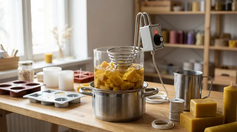 What is the recommended method for melting clean beeswax for crafts? A Safe Guide for Crafters