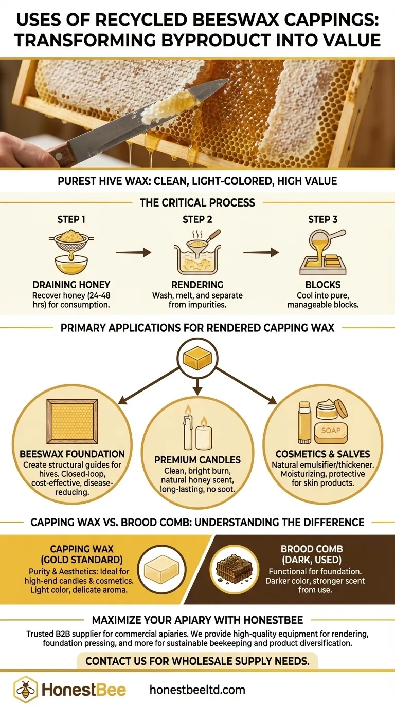 What are the uses of recycled beeswax cappings? Transform Honey Byproducts into Valuable Assets Visual Guide