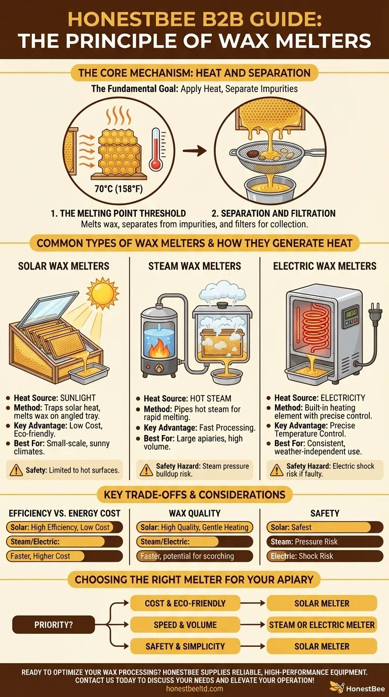 Qual é o princípio de funcionamento de um derretedor de cera? Domine o Processamento Eficiente da Cera de Abelha Guia Visual