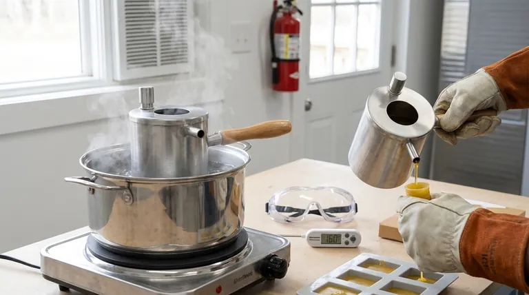 What are the safety considerations when melting beeswax? A Guide to Preventing Fires and Burns