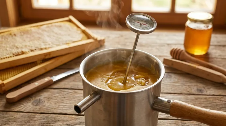 How can you monitor the temperature of beeswax as it melts? Ensure Quality & Safety with Precise Control