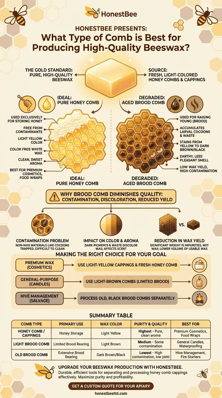 What type of comb is best for producing high-quality beeswax? Maximize Purity & Yield for Your Apiary Visual Guide