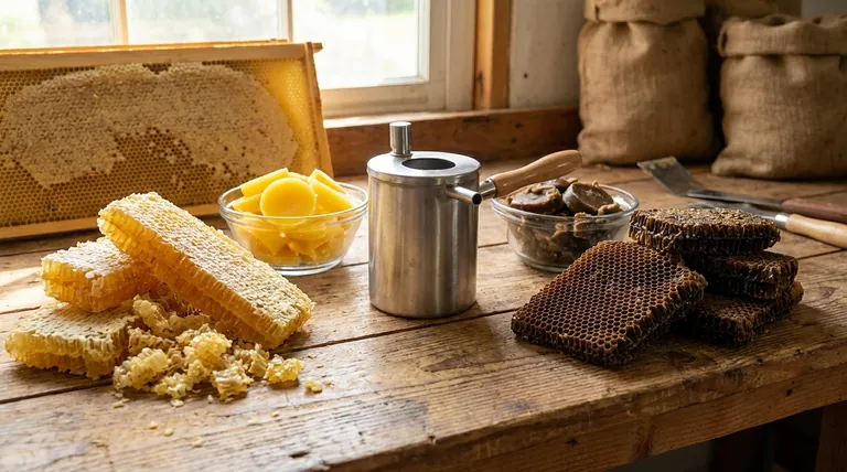 어두운 색과 밝은 색의 벌집을 분리하여 처리해야 하는 이유는 무엇인가요? 밀랍의 순도와 가치를 극대화하세요