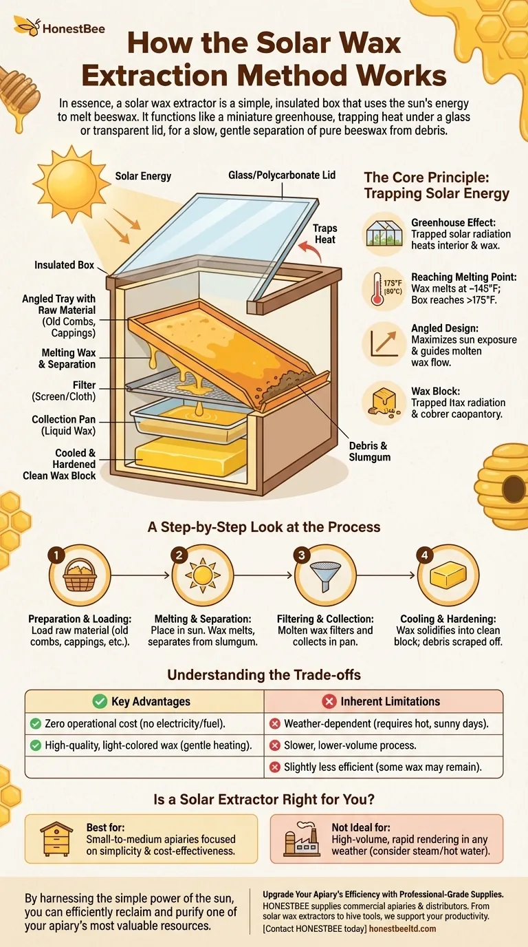 كيف تعمل طريقة استخلاص الشمع الشمسي؟ استعد شمع العسل النقي بقوة الشمس دليل مرئي
