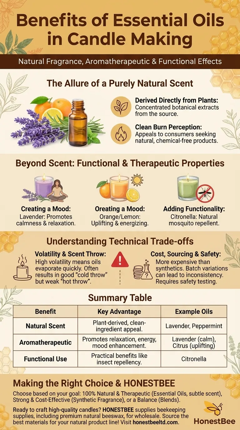 캔들 제작 시 에센셜 오일을 사용할 때의 이점은 무엇인가요? 천연 및 테라피 효과가 있는 향을 만드세요 시각적 가이드